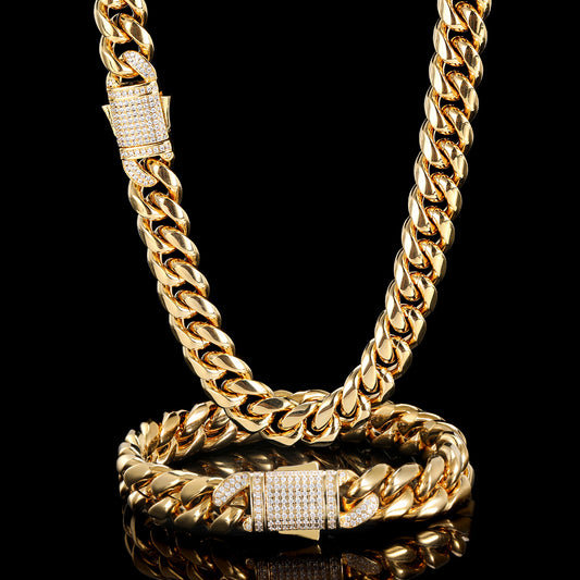 Chunky 18K Gold Plated Cuban Chain Necklace