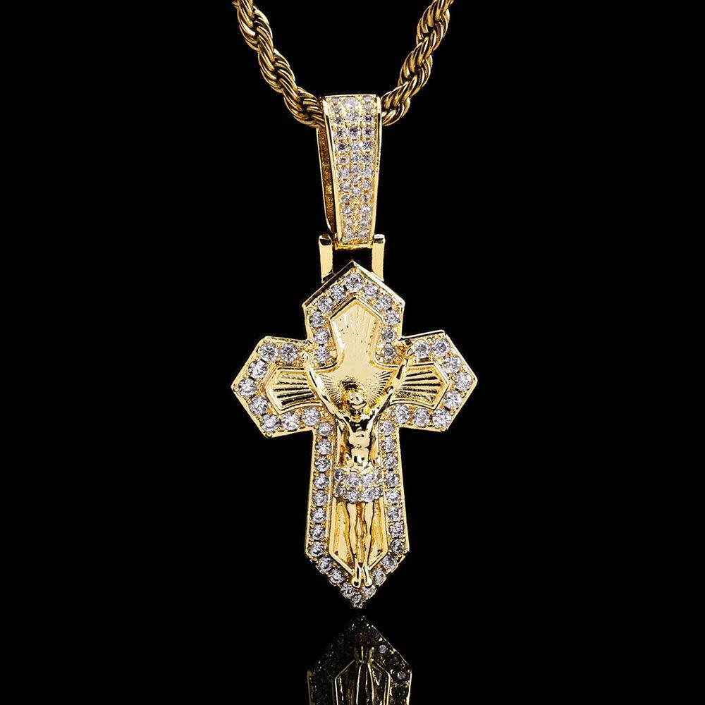 Iced Out CZ Jesus Cross Pendant