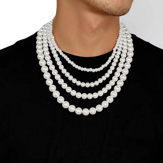 Glass Pearl Bead Choker Necklace for Women