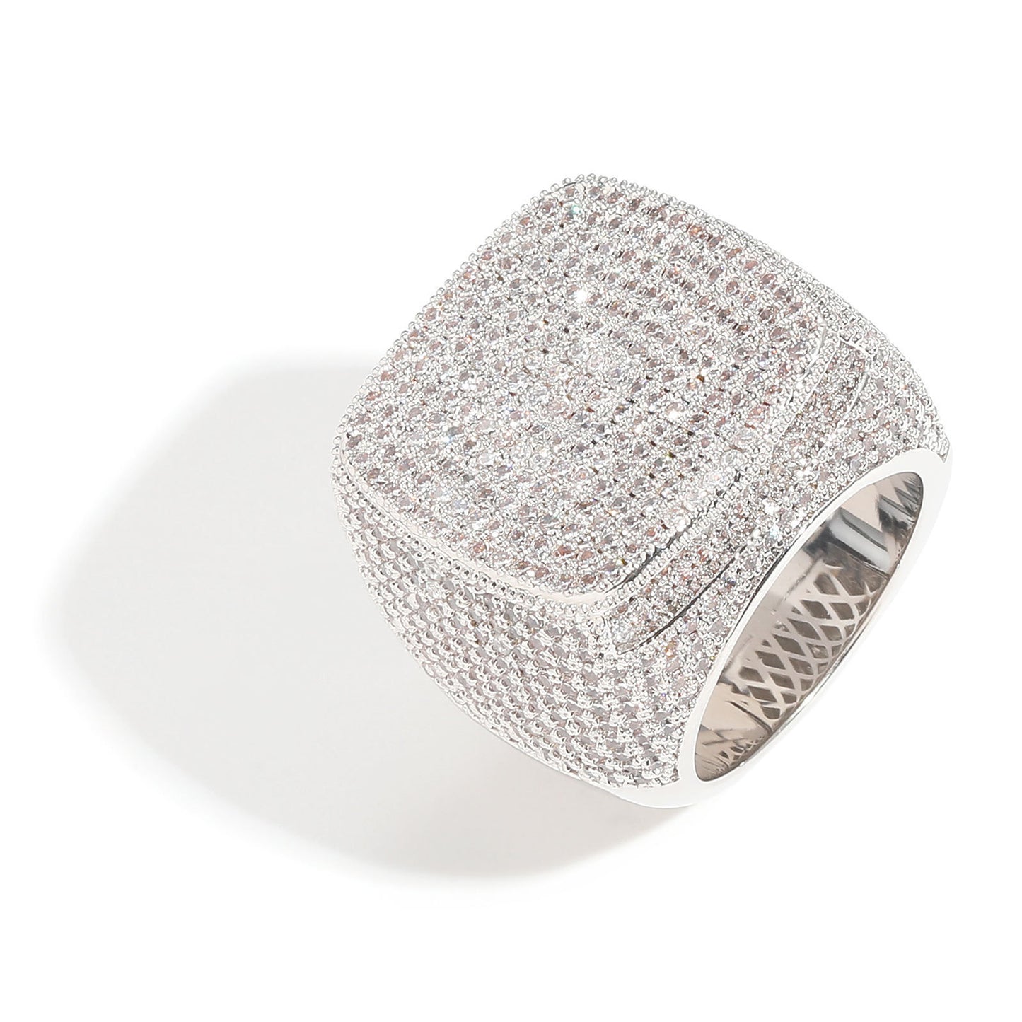 Hip Hop CZ Diamond Square Ring for Women