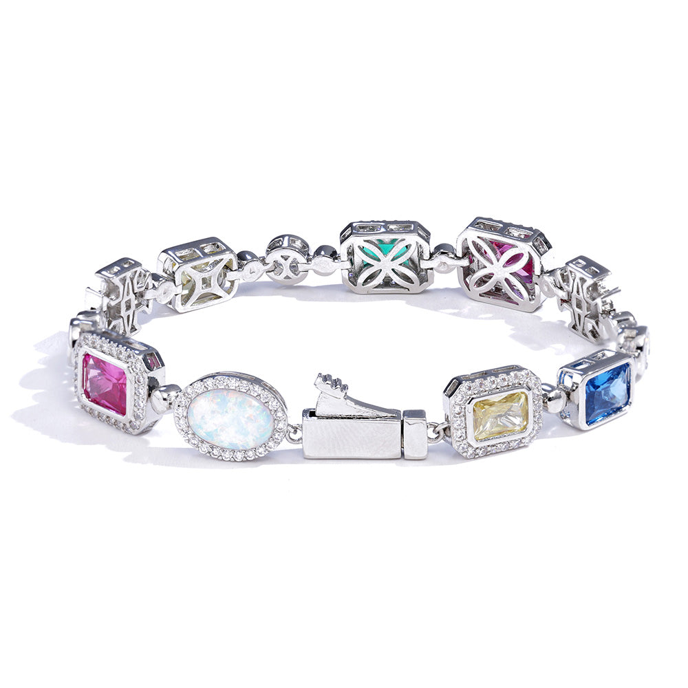 Iced Out Multi-Color CZ Tennis Bracelet