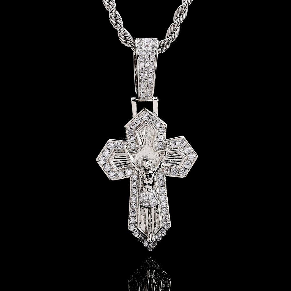 Iced Out CZ Jesus Cross Pendant