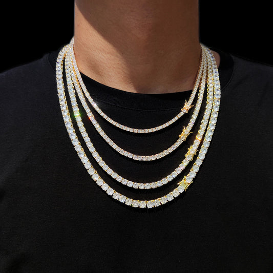 Iced Out CZ Tennis Chain Choker Necklace