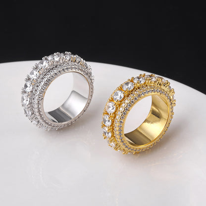 Hip Hop Gold Spin Ring