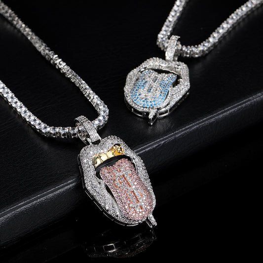 Iced Out Dollar Sign Pendant with Zircon