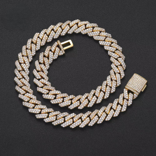 Shiny Diamond Cuban Link Chain