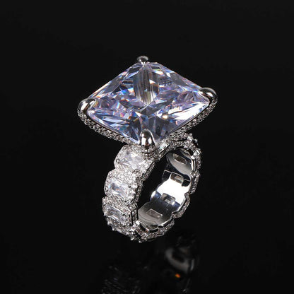 Iced Square CZ Ring 18K Gold Plated