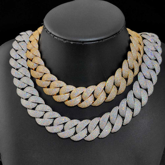 22mm Chunky Diamond Cuban Link Necklace