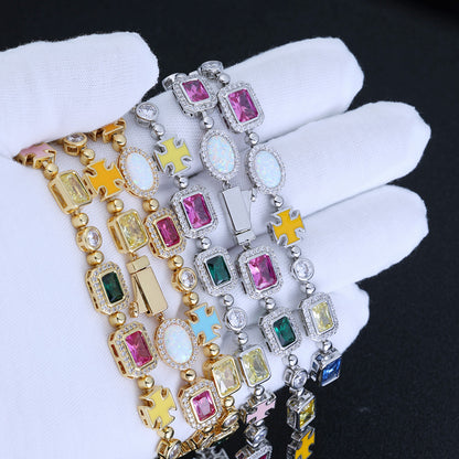 Iced Out Multi-Color CZ Tennis Bracelet