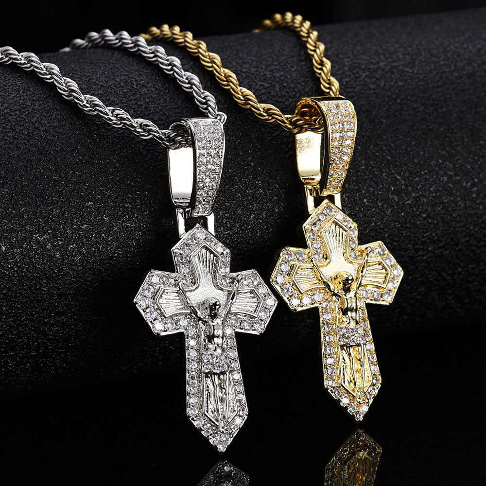 Iced Out CZ Jesus Cross Pendant