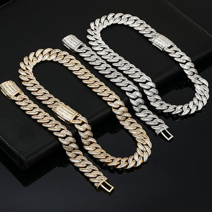 Iced Out 18K Gold Cuban Bracelet