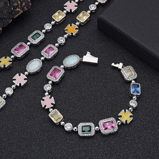 Iced Out Multi-Color CZ Tennis Bracelet