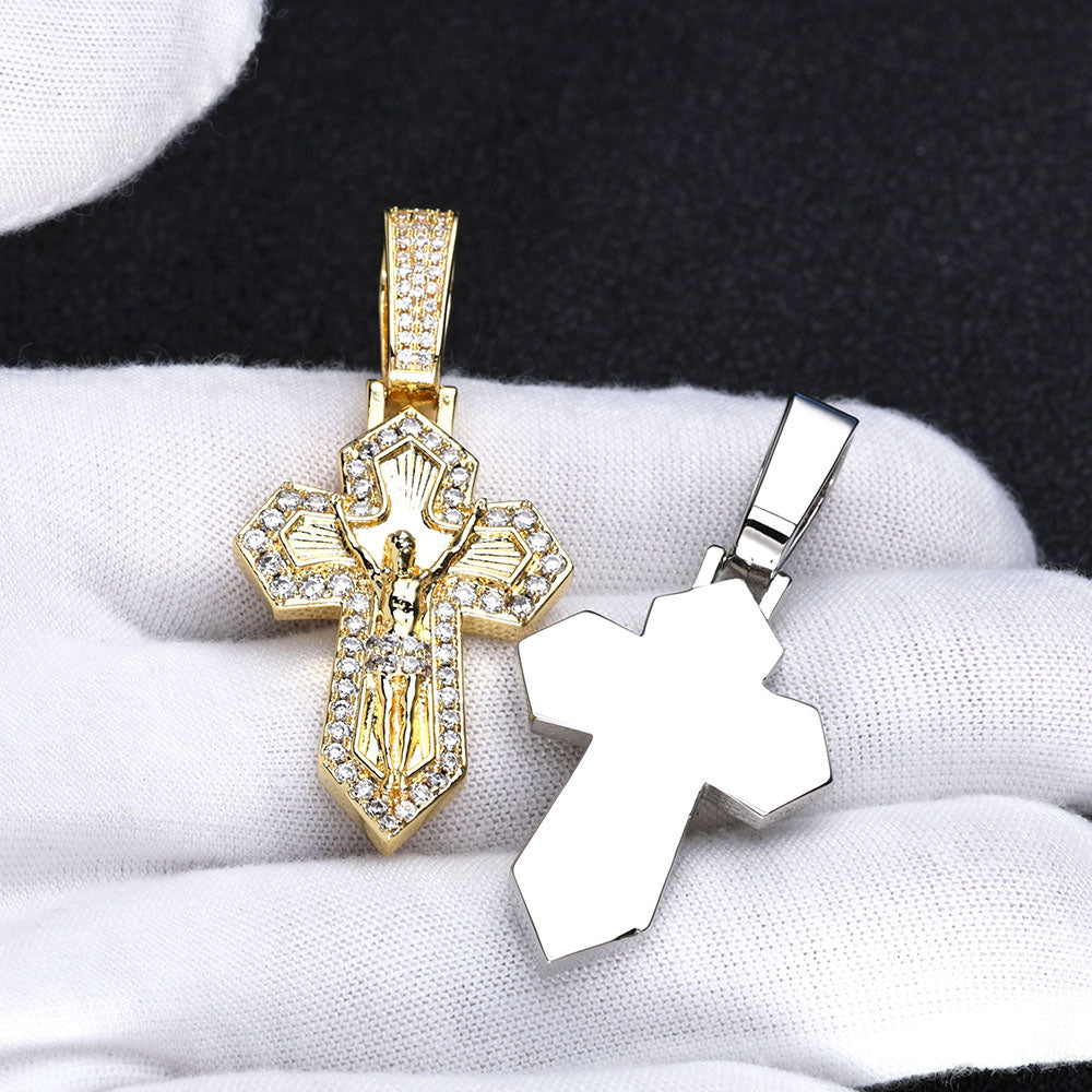 Iced Out CZ Jesus Cross Pendant