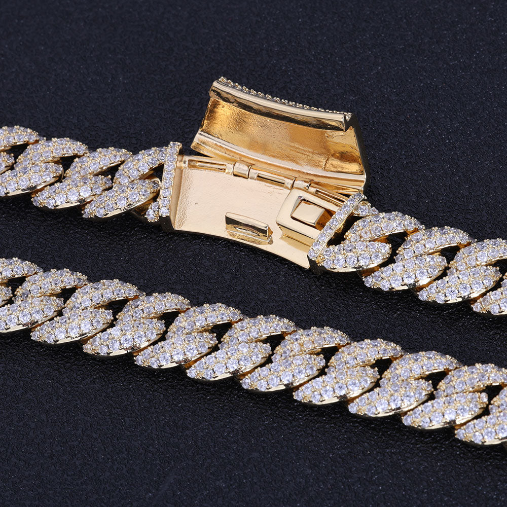 13mm Double Row Cuban Chain Bracelet