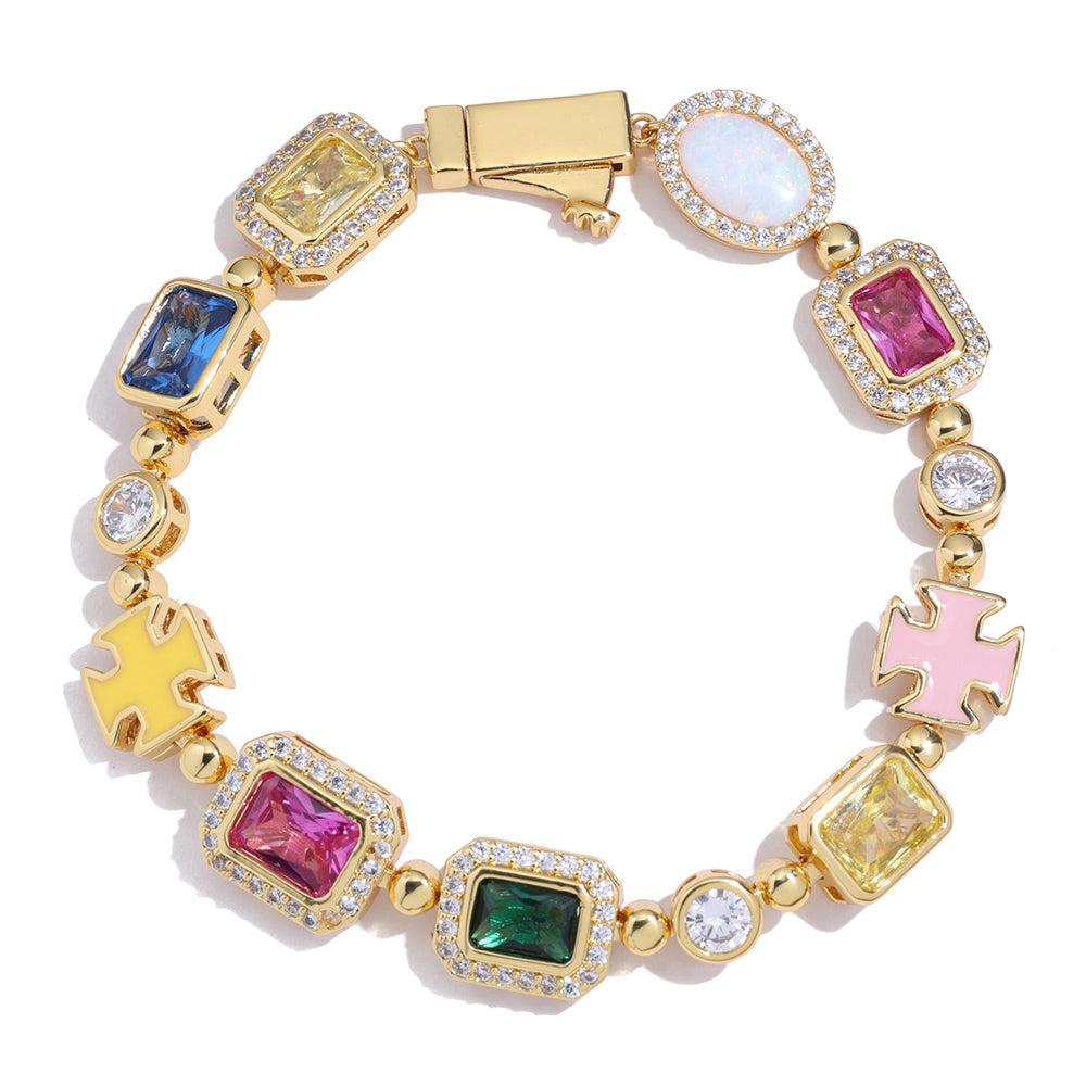 Iced Out Multi-Color CZ Tennis Bracelet