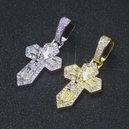 Iced Out CZ Jesus Cross Pendant