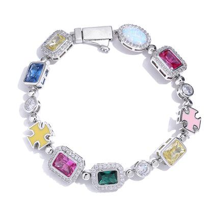 Iced Out Multi-Color CZ Tennis Bracelet