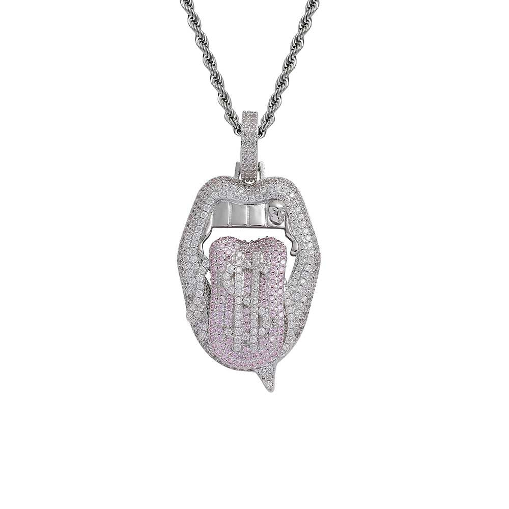 Iced Out Dollar Sign Pendant with Zircon